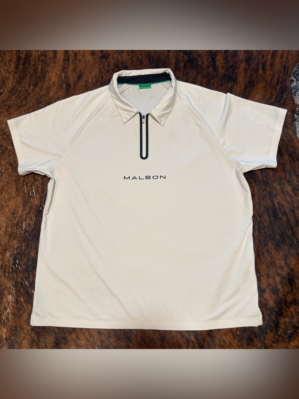 Malbon Golf Malbon Performance Quarter Zip Raglan Polo White XL MINT 1/4 zip